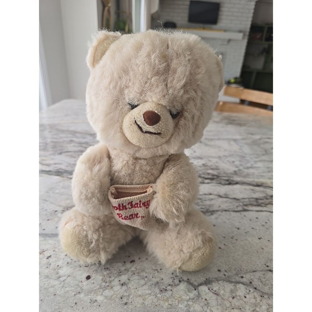 Vintage Carousel by Guy Tooth Fairy Bear Plush Toy Stuffed Animal 10" Beige Gray
